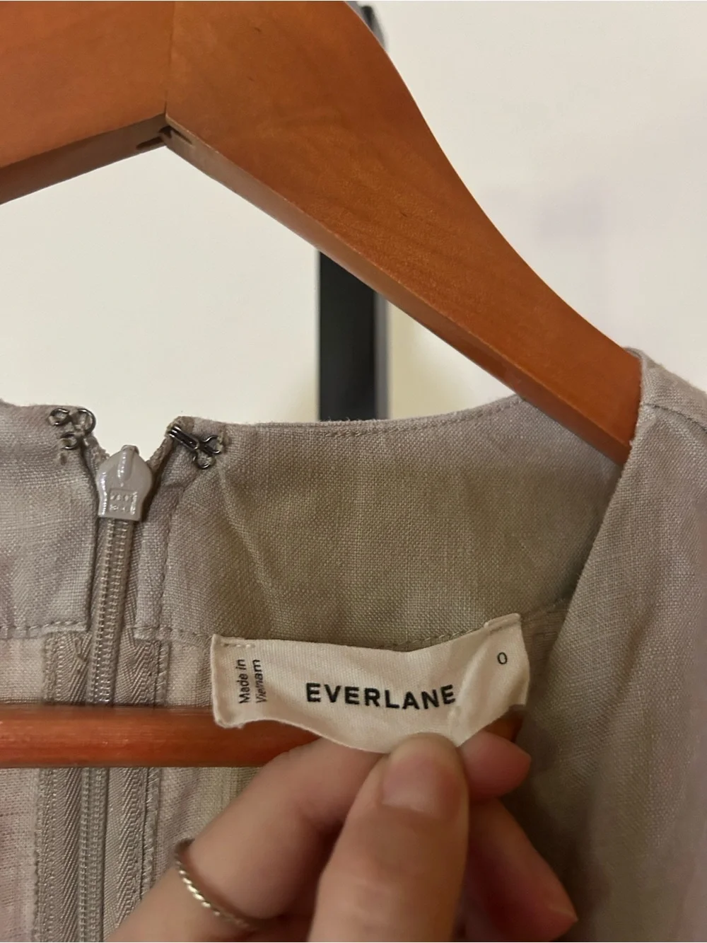 Everlane 100% European Flax Linen Wrap Jumpsuit Wide Leg Lagenlook Khaki‎ Size 0
